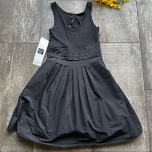 BCBG Fit & Flare Dress SZ 0 Black puff skirt